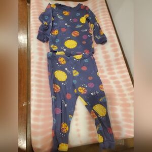 George 18-24 Month Blue Kids Space Pajama Set with Yellow & Multicolor Planets